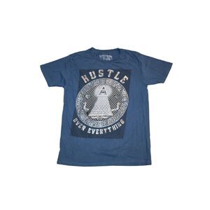 Eighty-Eight "Hustle Over Everything" Men's Blue Size Large Graphic T-Shirt
